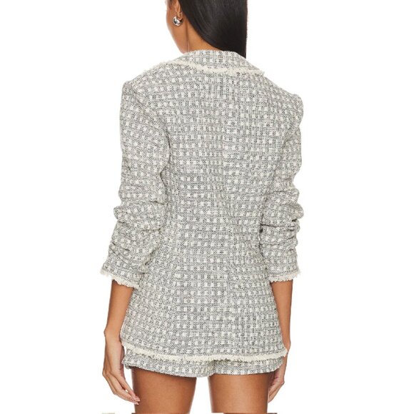 cinq a sept Women's Navy & White Box Tweed Khloe Blazer Size 10 - Picture 2 of 7